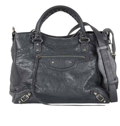 City, &pound;695, Handbags, Grey, Leather, Front view